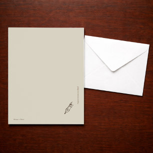 Vintage Pen nib- Dark Academia Minimalist Library  Letterhead