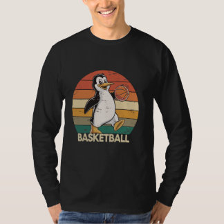 Vintage Penguin Playing Basketball Penguin lovers  T-Shirt