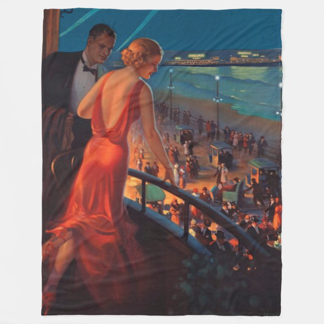 VINTAGE PENNSYLVANIA RAILROAD TRAVEL FLEECE BLANKET (Front)