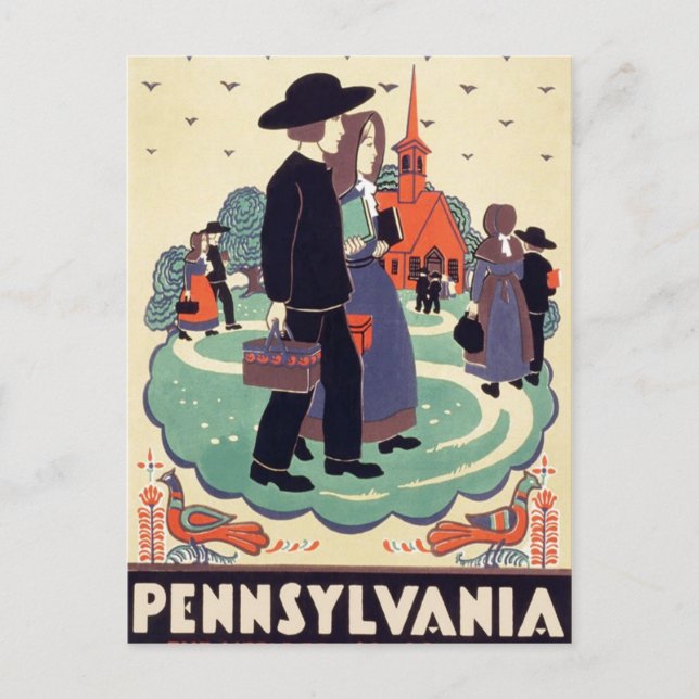 Vintage Pennsylvania Schoolhouse Postcard (Front)