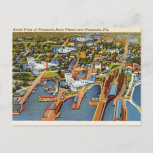 Vintage Pensacola Aerial View of Florida Postcard