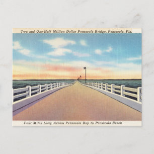 Vintage Pensacola, Bridge Florida Postcard