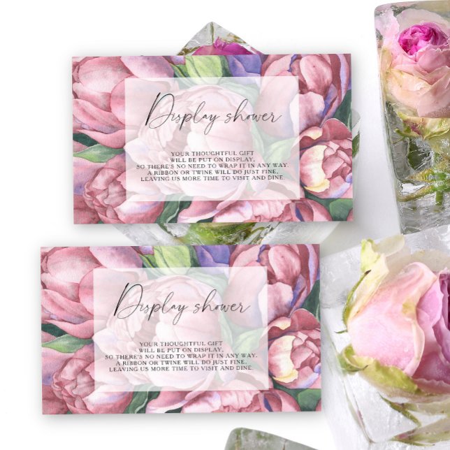 Vintage peonies floral - Display shower Enclosure Card (Creator Uploaded)