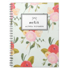 Vintage Peonies Pattern Personalized Notebook