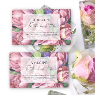 Vintage peonies - Recipe for the bride to be Enclosure Card