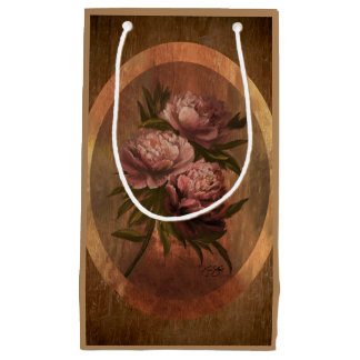 Vintage Peonies Small Gift Bag