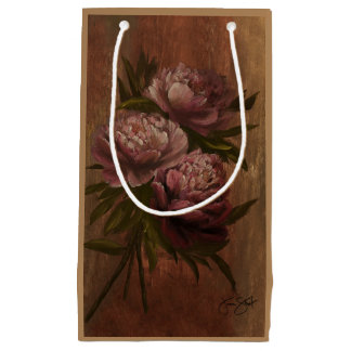 Vintage Peonies Small Gift Bag