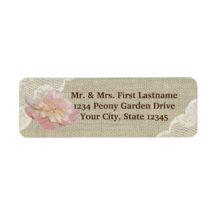 Vintage Peony Burlap and Lace