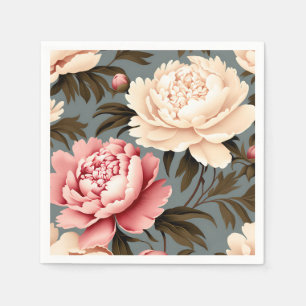 Vintage Peony Elegant Pattern Napkin