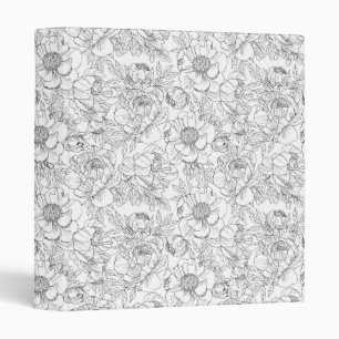 Vintage Peony Floral Pattern Binder