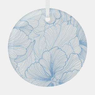 Vintage Peony: Floral Seamless Pattern Glass Ornament