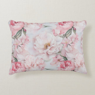 Vintage Peony Garden Soft Blush  Accent Pillow