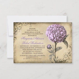 vintage peony REHEARSAL LUNCH & FAMILY CELEBRATION Invitation