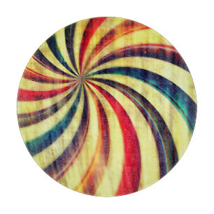 Vintage peppermint candy striped carnival tent cutting board