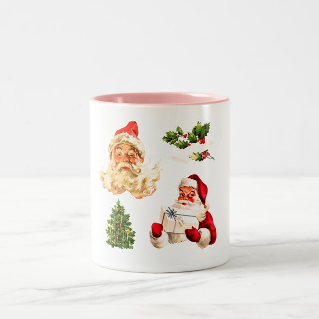 Vintage Père Noël Face Mugs (Centre)