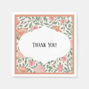 Vintage Perfect Pink & Peach Roses Napkin