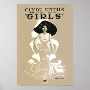 Vintage Performing Arts Poster Miss Pam in Girls