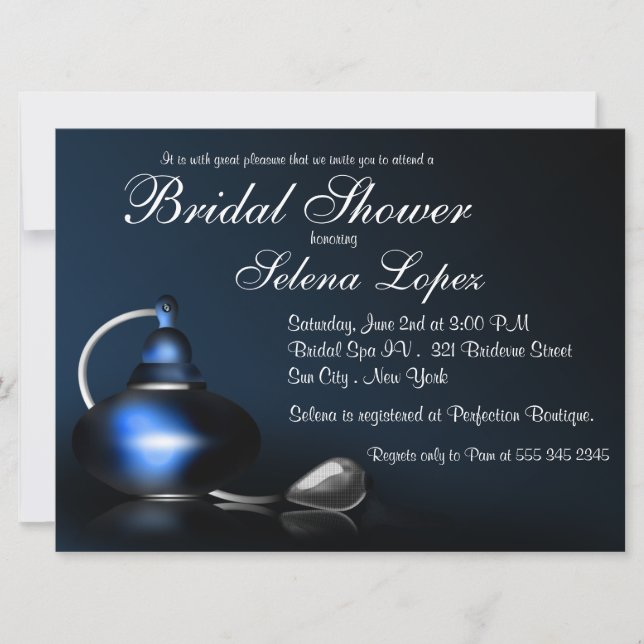 Vintage Perfume Bottle Bridal Shower Invitations (Front)