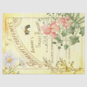 Vintage Perfumes Ad Floral Bee Decoupage Tissue Pa Tissue Paper