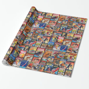VINTAGE PERIODICALS, PULP MAGAZINES WRAPPING PAPER