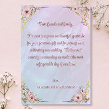 Vintage Periwinkle Pink Peony Thank You Card