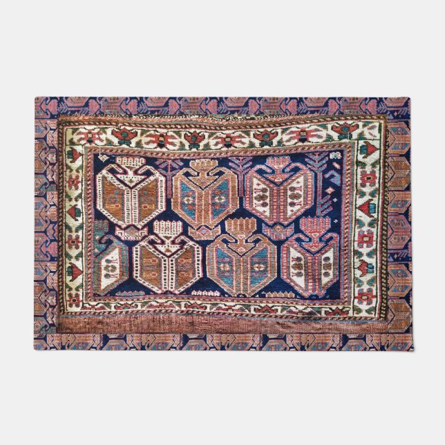 Vintage Persian Oriental Carpet Design Doormat (Front)