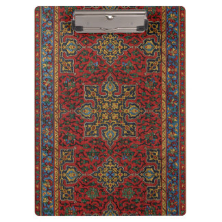 Vintage Persian Rug Pattern Red Blue Arabesque Clipboard