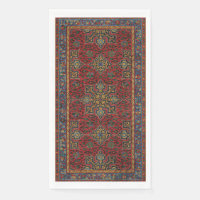 Vintage Persian Rug Pattern Red Blue Arabesque