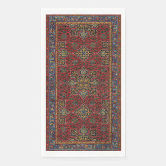 Vintage Persian Rug Pattern Red Blue Arabesque Napkin