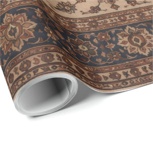 Vintage Persian Rug Pattern Wrapping Paper   Antiq