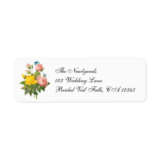 Vintage Persian Yellow Rose Tea Roses by Redoute (Front)
