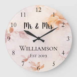 Vintage Personalized Antique Floral Custom Large Clock