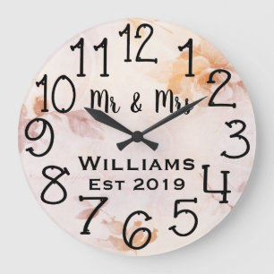 Vintage Personalized Antique Floral Custom Large Clock