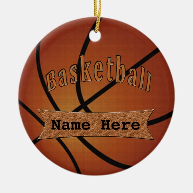 Vintage Personalized Basketball Ornaments (Front)