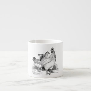 Vintage Personalized Chicken Rooster Cochin Birds Espresso Cup
