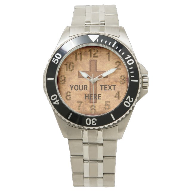 Vintage Personalized Christian Watch YOUR TEXT (Front)