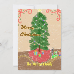 Vintage Personalized Christmas Card