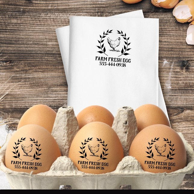 Vintage Personalized Egg  Round  Stamp (Creator Uploaded)