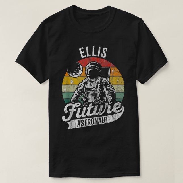 Vintage Personalized Ellis Future astronaut Space  T-Shirt (Design Front)