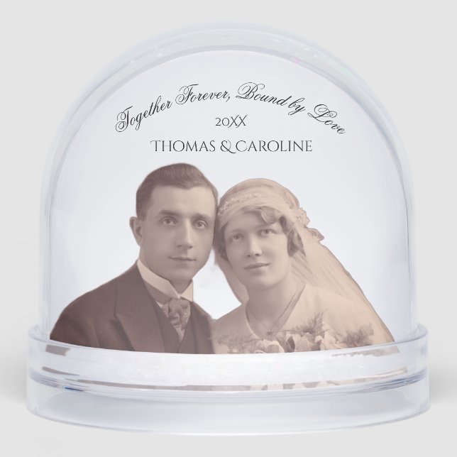 Vintage Personalized Grandparents Keepsake Gift Snowglobe (Front)
