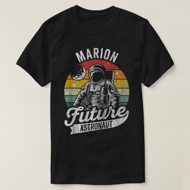 Vintage Personalized Marion Future astronaut Space T-Shirt (Design Front)