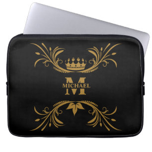 Vintage Personalized Monogram and Name Laptop Sleeve