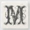 Vintage personalized monogram letter stone coaster