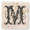 Vintage personalized monogram letter stone coaster