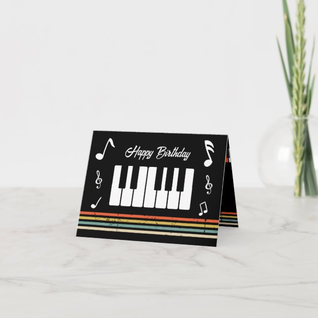 Vintage Personalized Piano Keys Card (Front)