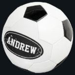 Vintage personalized soccer ball with custom name<br><div class="desc">Vintage personalized soccer ball with custom name. Kids toys. Cute Birthday gift idea for boys and girls who love playing soccer / football. Sports typography design. Add your own name, quote or monogram. Make your own fun favour for a children's Birthday party. Add your own text for grandson, son, grandchild,...</div>