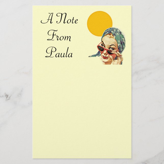 vintage Personalized Stationery A note from name (Front)