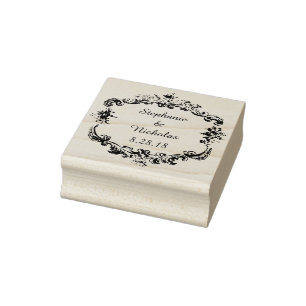Vintage Personalized Text Frame Rubber Stamp