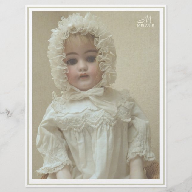 Vintage Personalized Victorian Antique Girl Doll Letterhead (Front)