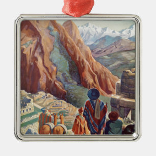Vintage Peru of the Incas via Pan American Travel Metal Ornament